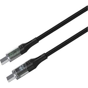 FIXED Cable USB-C/USB-C s displejom a podporou PD 1.2 m USB 2.0 100 W čierny