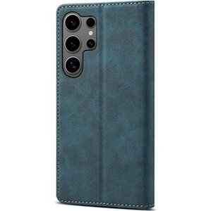 Lenuo Leather flipové puzdro na Samsung Galaxy S24 Ultra modrá