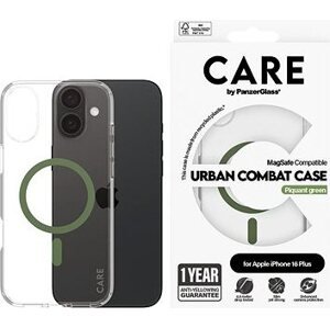 PanzerGlass CARE kryt Apple iPhone 16 Plus MagSafe Urban Combat číry/zelený