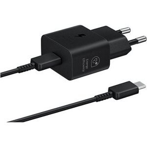 Samsung cestovná nabíjačka USB-C 25 W + USB-C dátový kábel Black (Bulk)