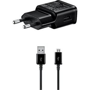 Samsung cestovná nabíjačka 15 W + microUSB dátový kábel Black (Bulk)