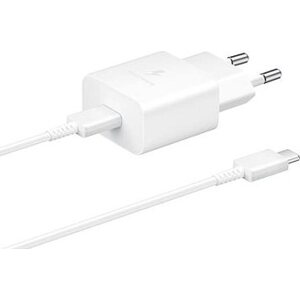 Samsung cestovná nabíjačka 15 W + USB-C/USB-C dátový kábel White (Bulk)